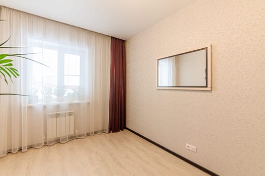 Russia, Moscow- December 05, 2019: interior room apartment modern bright cozy atmosphere. general cleaning, home decoration, preparation of house for sale