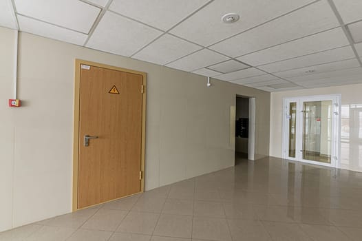 Russia, Moscow- December 05, 2019: interior room apartment public place, house entrance. doors, walls, corridors staircase