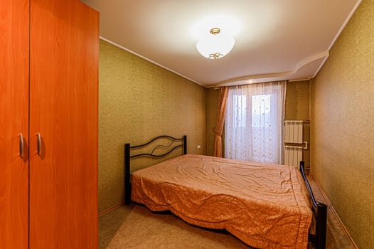 Russia, Moscow- December 05, 2019: interior room apartment modern bright cozy atmosphere. general cleaning, home decoration, preparation of house for sale