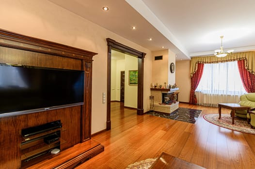 Russia, Moscow- December 05, 2019: interior room apartment modern bright cozy atmosphere. general cleaning, home decoration, preparation of house for sale