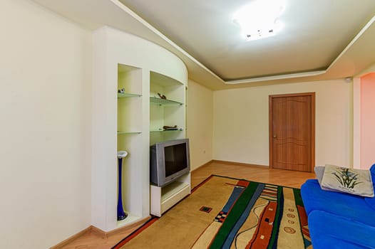Russia, Moscow- December 05, 2019: interior room apartment modern bright cozy atmosphere. general cleaning, home decoration, preparation of house for sale