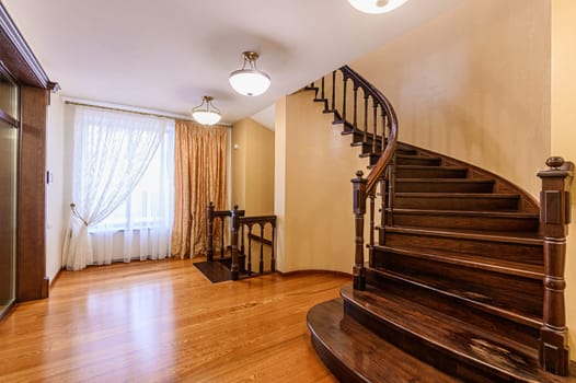 Russia, Moscow- December 05, 2019: interior room apartment modern bright cozy atmosphere. general cleaning, home decoration stairs, steps