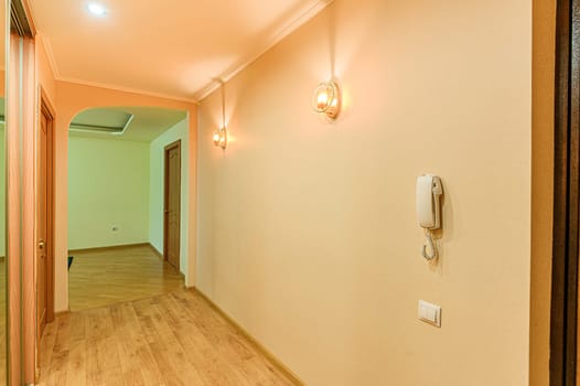 Russia, Moscow- December 05, 2019: interior room apartment modern bright cozy atmosphere. general cleaning, home decoration, preparation of house for sale