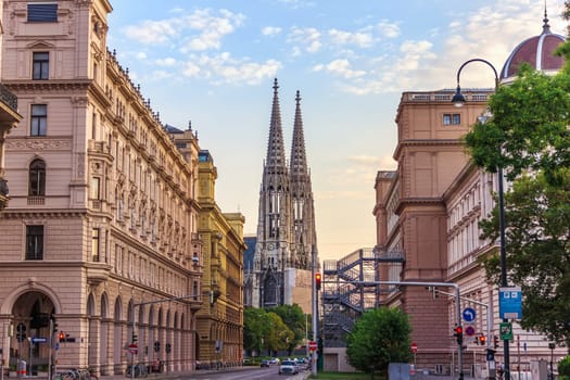 Votive Church or the Votivkirche in the Vienna Ring Road, Austria.