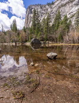 Mirror Lake at Yosemite Valley national Park in California San Francisco USA