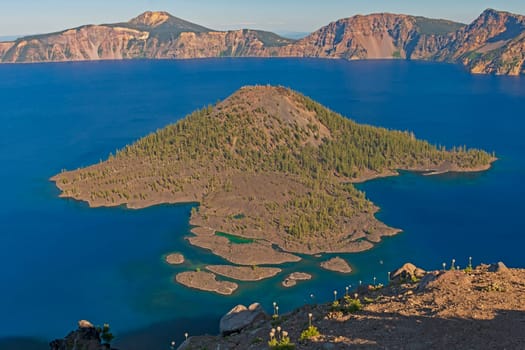 Evening Shadows Moving over Crater Lake in Crater Lake National Park, in Oregon