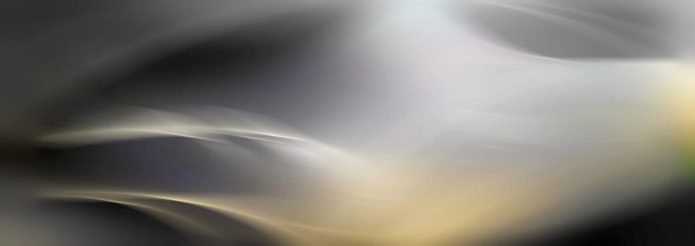 Shifting motion lines and wave shapes filtered. Panoramic view. Contrasting color values. Abstract color gradient background.