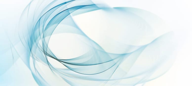 Abstract curved motion lines and wave shapes on white background. Shifting line tones, hues and shades. Contrasting blurred color values.