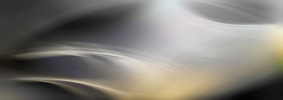 Shifting motion lines and wave shapes filtered. Panoramic view. Contrasting color values. Abstract color gradient background.