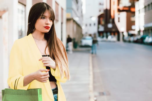 woman shopping on the street