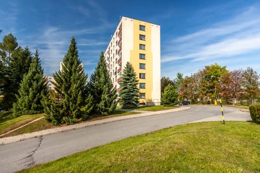 Exterior photo shoot in a modern apartment. High quality photo