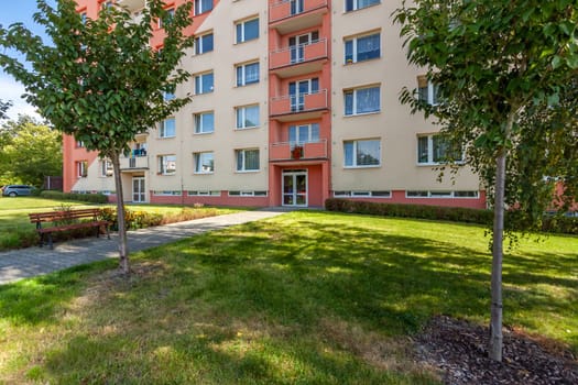 Exterior photo shoot in a modern apartment. High quality photo