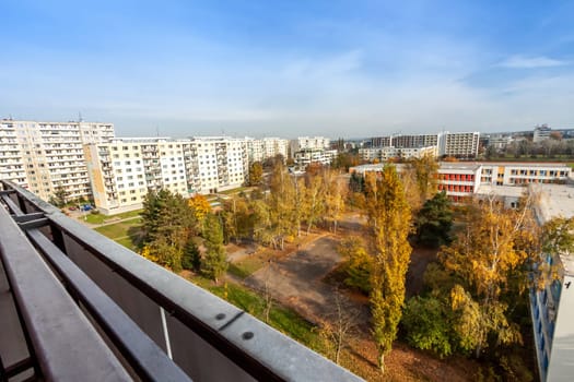 Exterior photo shoot in a modern apartment. High quality photo