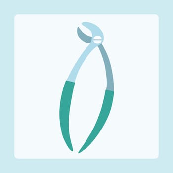 Medical forceps for tooth extraction dentist sign symbol pictogram