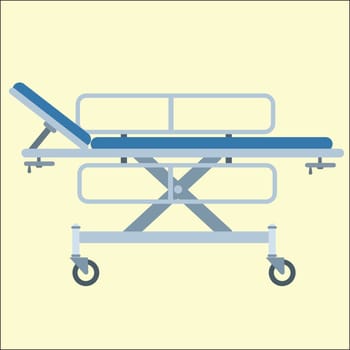 Medical stretcher bed on wheels transportation in the hospital