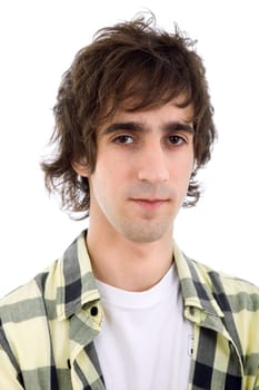 casual young man portrait, isolated on white