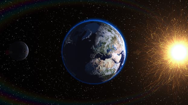 Planet Earth, Globe in space in nebula clouds. Elements of this image are furnished by NASA