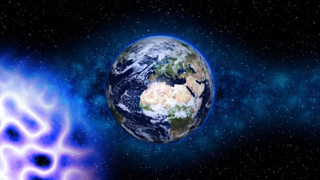 Planet Earth, Globe in space in nebula clouds. Elements of this image are furnished by NASA