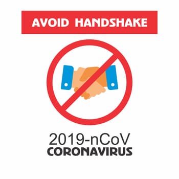 avoid handshake coronavirus epidemic warning illustration