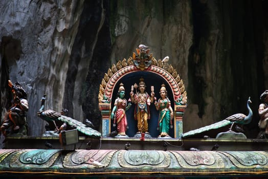 Colorful statue of Hindu God in Batu caves Indian Temple, Kuala Lumpur, Malaysia