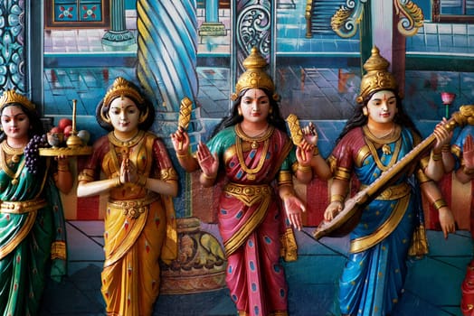 Colorful statue of Hindu God in Batu caves Indian Temple, Kuala Lumpur, Malaysia