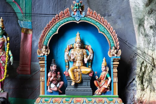 Colorful statue of Hindu God in Batu caves Indian Temple, Kuala Lumpur, Malaysia