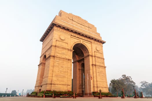 India Gate in New Delhi, morning view, no people.