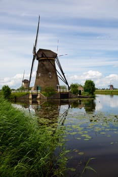 Dutch windmills of Kinderdijk in the Netherlands........