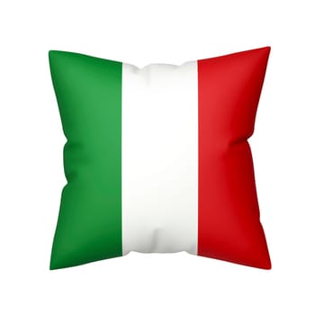 Pillow with the flag of Italy isolated on white background