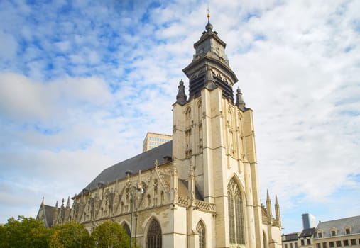 View of Notre-Dame de la Chapelle church, Brussels, Belgium