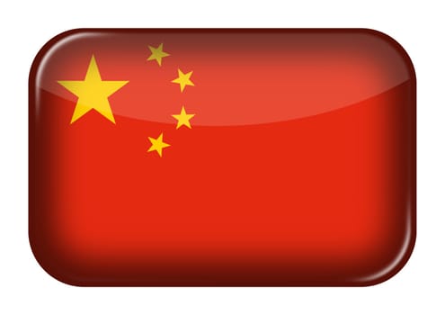 A China web icon rectangle button with clipping path