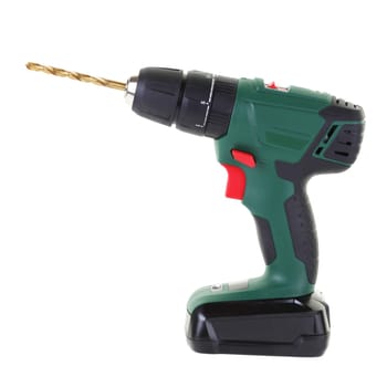 A side view of battery operated hand drill