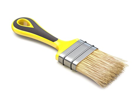 Paint brush 3D render illustration isolated on white background