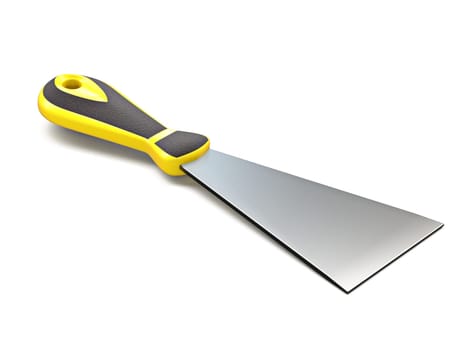 Wall scraper tool 3D render illustration isolated on white background