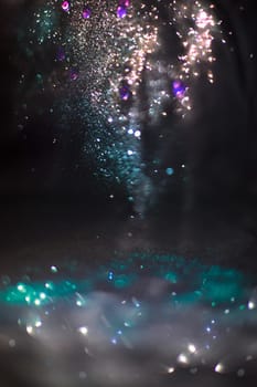 Abstract compositione in bokeh on black  background