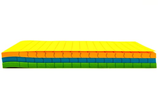 Multicolor Memo Pad And Mini Container Filled With Pens And Pencils And Scissors