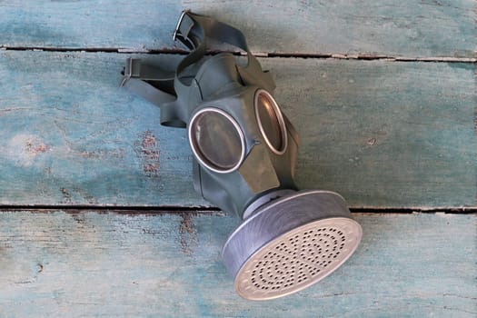 An old gas mask from World War II. Old protective mask against gas attack from the war