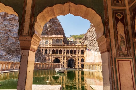 Galta Ji or Monkey Temple in Jaipur, the lower tank view.