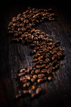Coffee beans on dark background