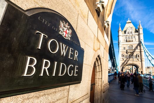 Tower Bridge in London, UK, United Kingdom. Europe.