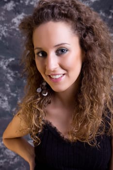silly young beautiful woman close up portrait