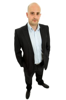 young casual man full body in a white background