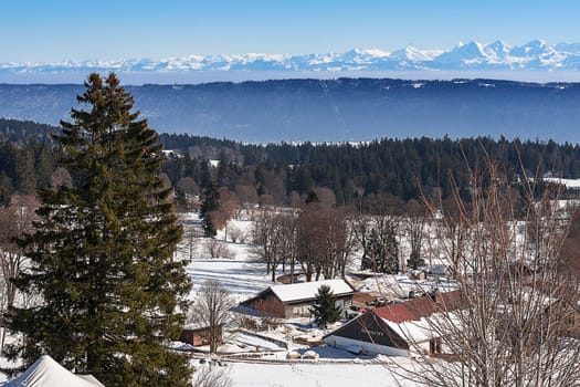 Vue des Alpes from the Jura to the Alps