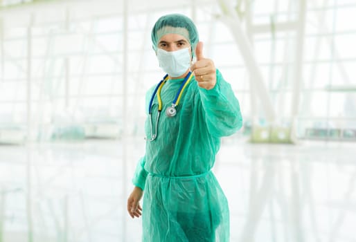 young male doctor, isolated on white background
