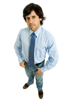 young business man full body isolated on white background