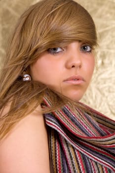 young beautiful happy woman, close up portrait