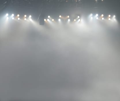 stadium lights and smoke