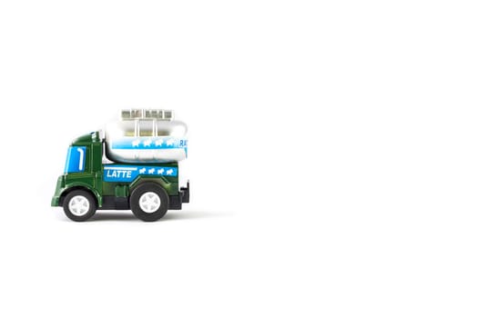 Toys milk truck. Italian Milkman truck "latte"""