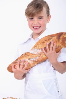 Girl with a baguette