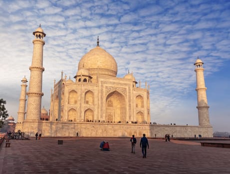 Taj Mahal eastern view in Agra, Uttar Pradesh, India.